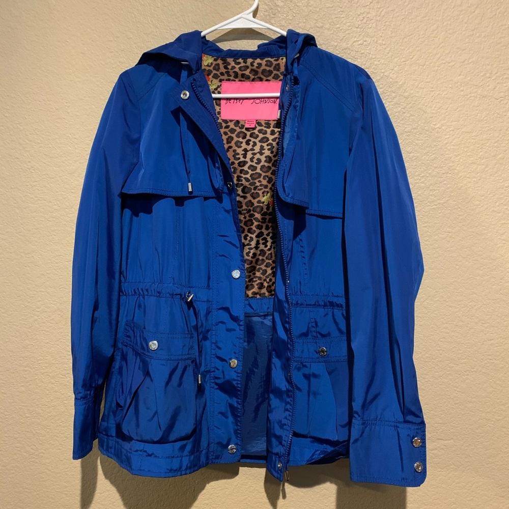 Blue Betsey Johnson Rain Jacket